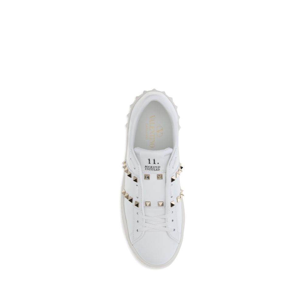 Valentino Garavani White Calf Leather Bos Taurus Platform Sneakers | Regal Royce
