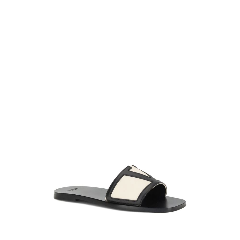 Valentino Garavani Multicolor Calf Leather Bos Taurus Flat Sandals | Regal Royce