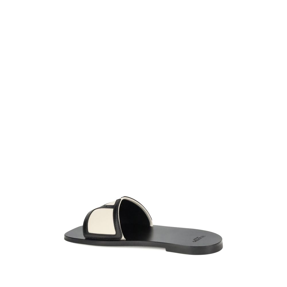 Valentino Garavani Multicolor Calf Leather Bos Taurus Flat Sandals | Regal Royce