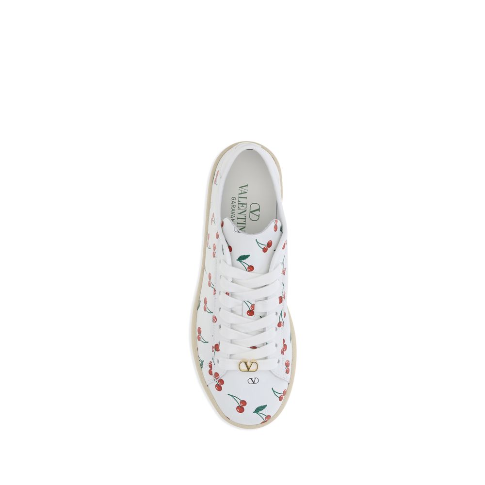 Valentino Garavani White Calf Leather Bos Taurus Low Top Sneakers | Regal Royce