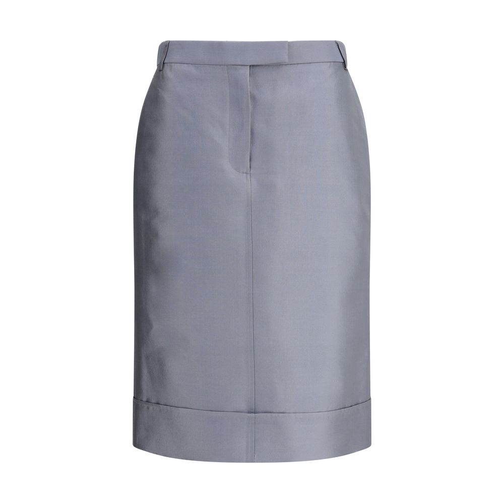 Thom Browne Gray Wool Midi Skirt | Regal Royce