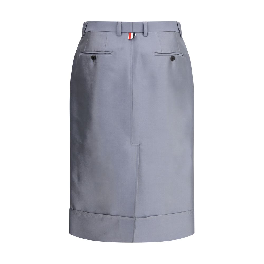 Thom Browne Gray Wool Midi Skirt | Regal Royce
