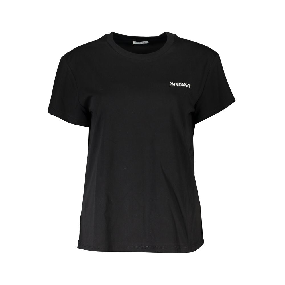 Patrizia Pepe Black Cotton Women T-Shirt | Regal Royce