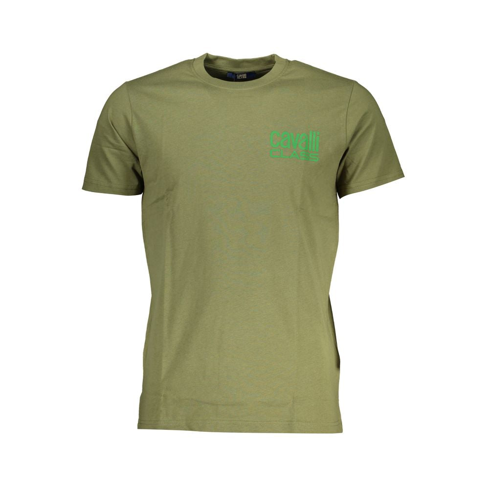 Cavalli Class Verde Cotton Men T-Shirt | Regal Royce