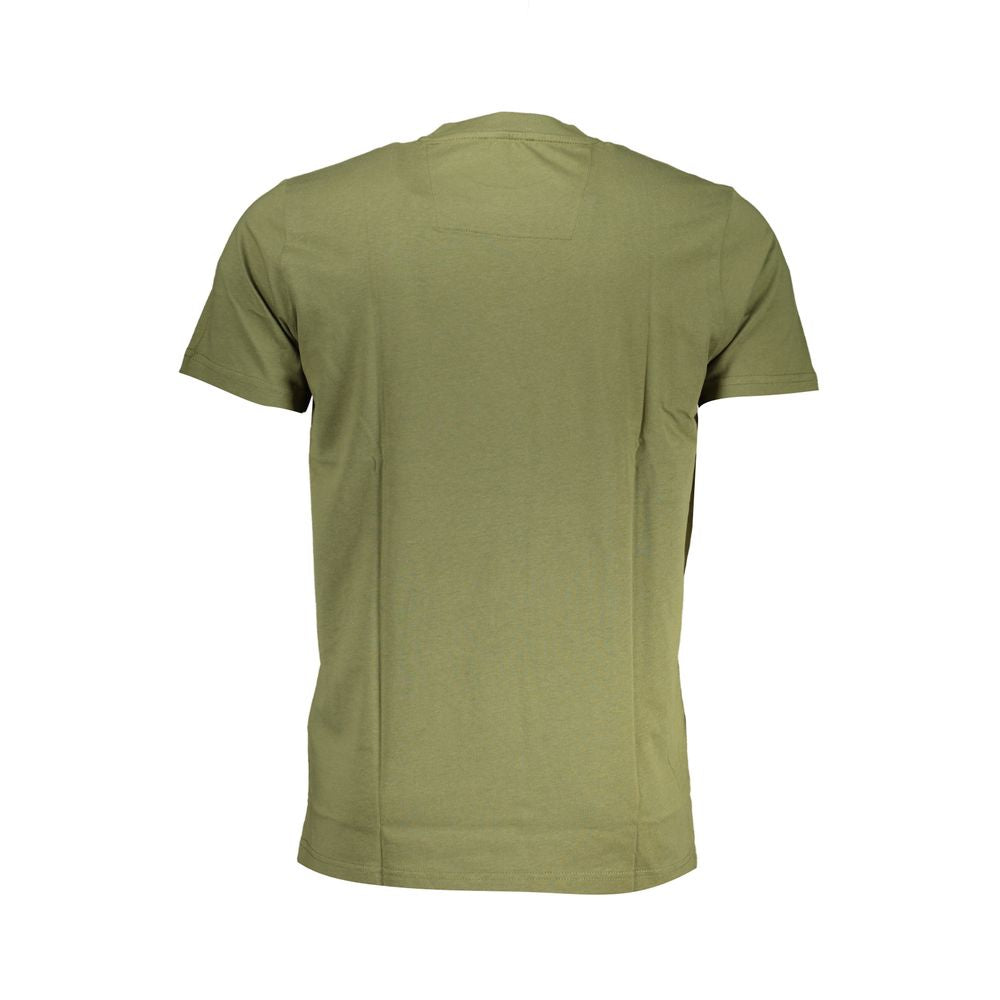 Cavalli Class Green Cotton Men T-Shirt | Regal Royce