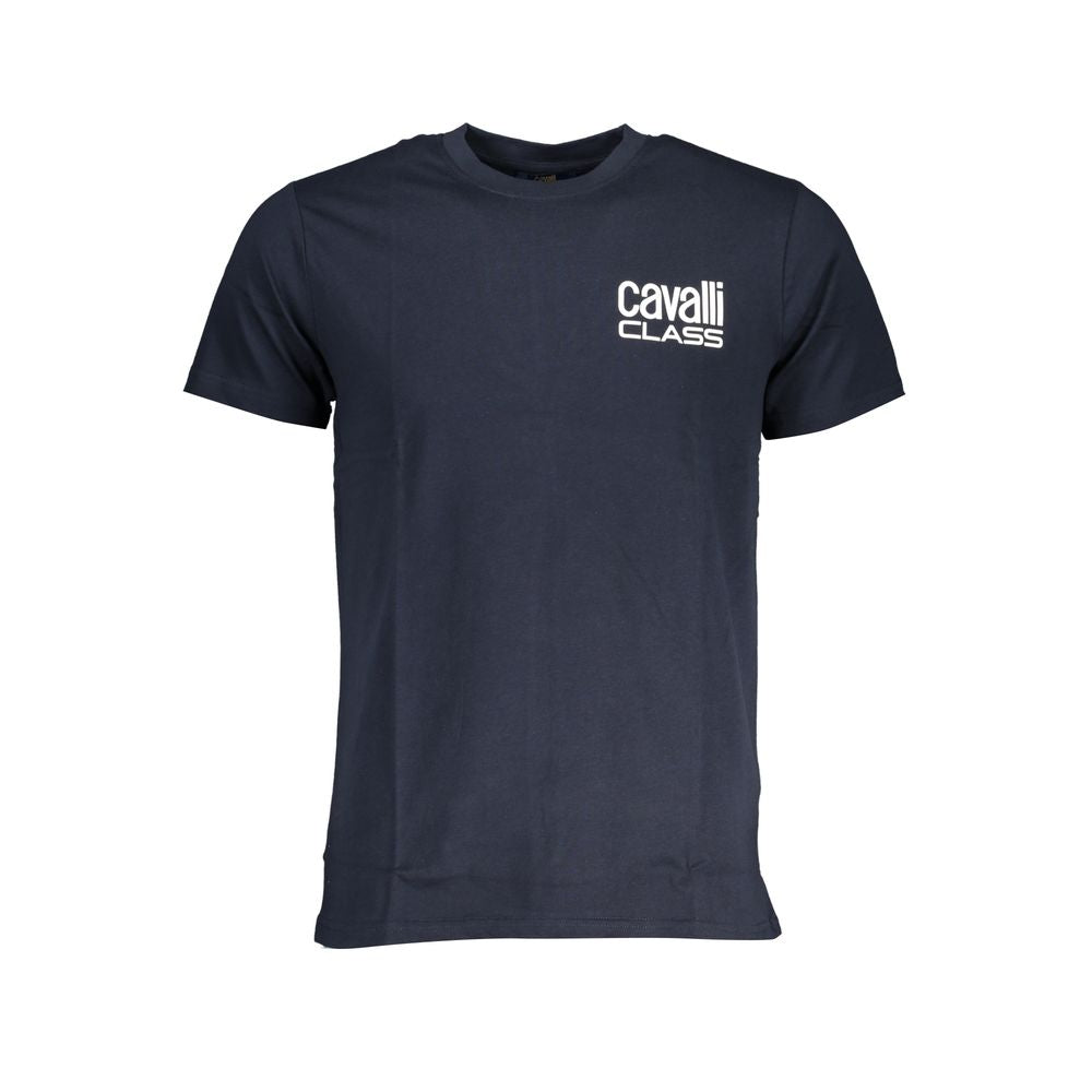 Cavalli Class Blue Cotton Men T-Shirt | Regal Royce