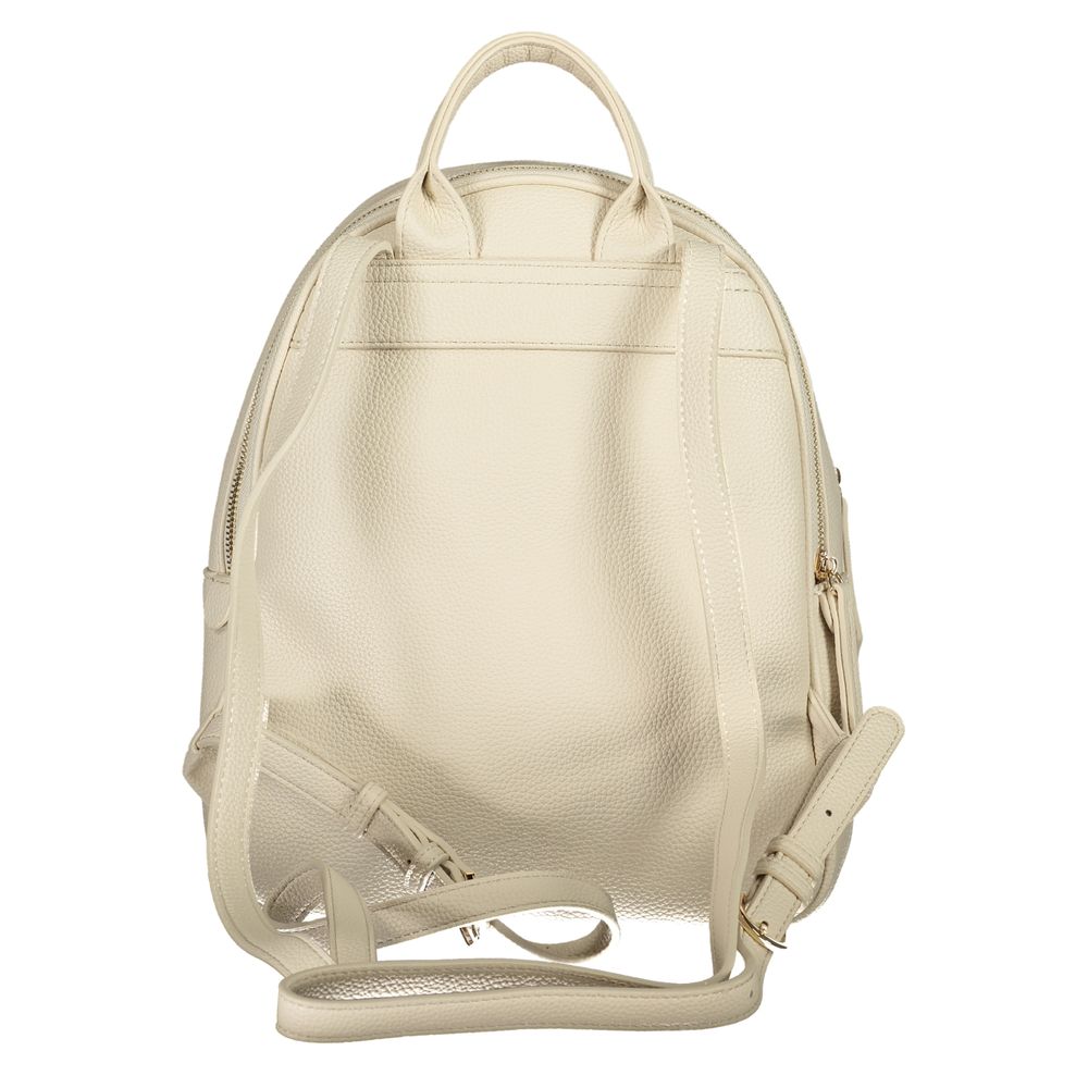 Mario Valentino Beige Polyurethane Women Backpack | Regal Royce