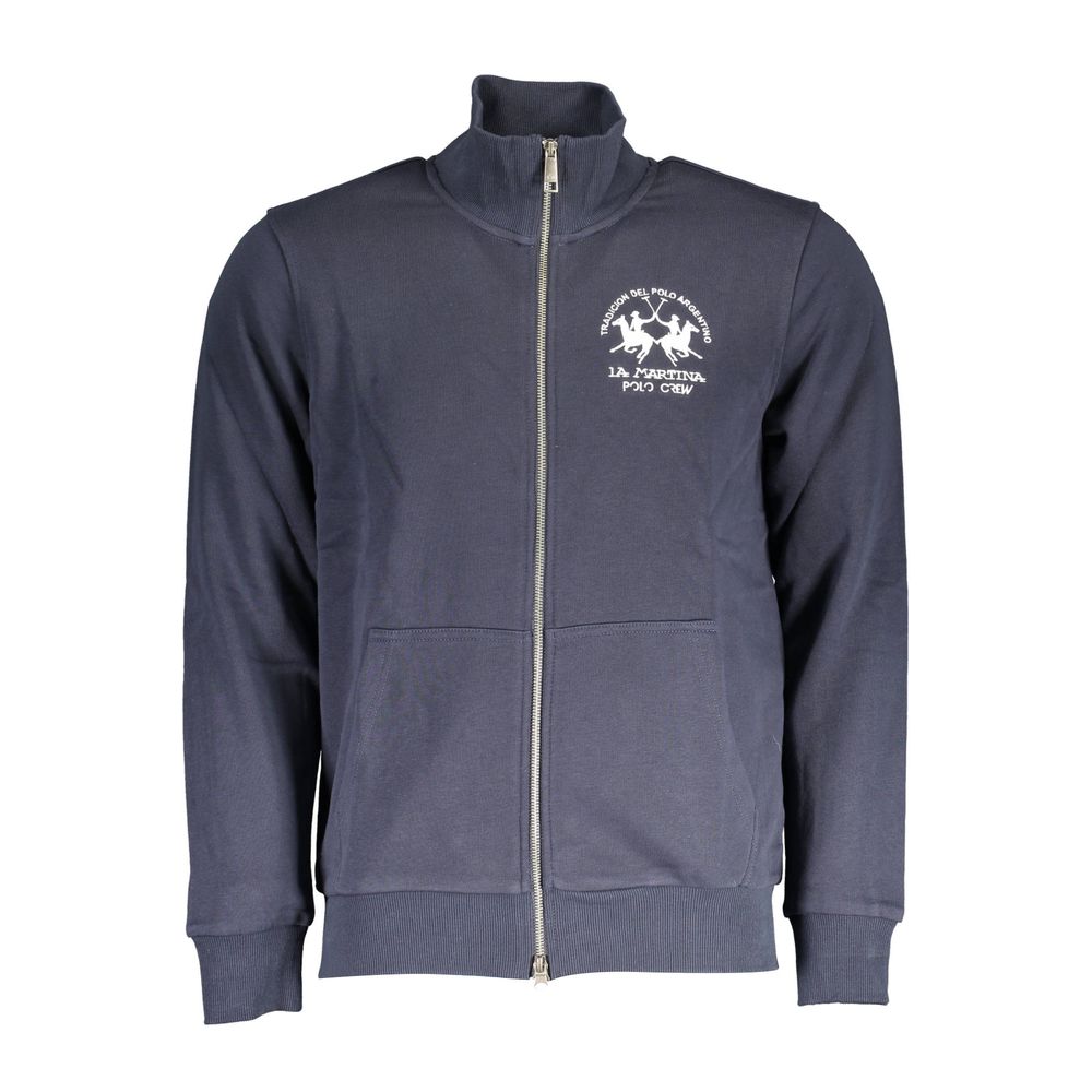 La Martina Blue Cotton Men's Sweatshirt | Regal Royce