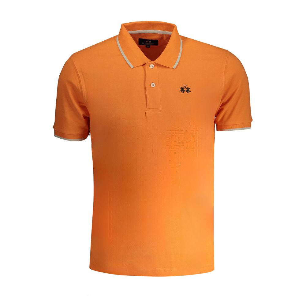 La Martina Arancione Cotton Men Polo Shirt | Regal Royce