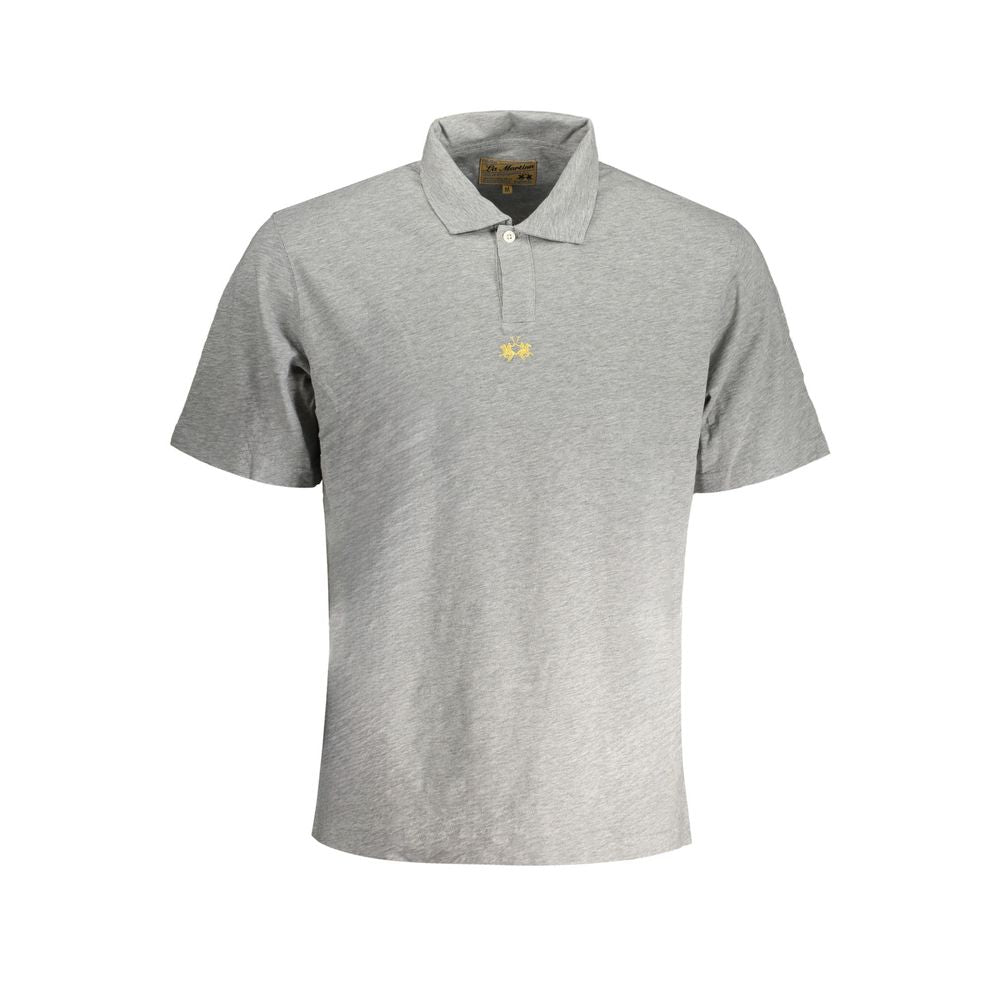 La Martina Grigio Cotton Men Polo Shirt | Regal Royce