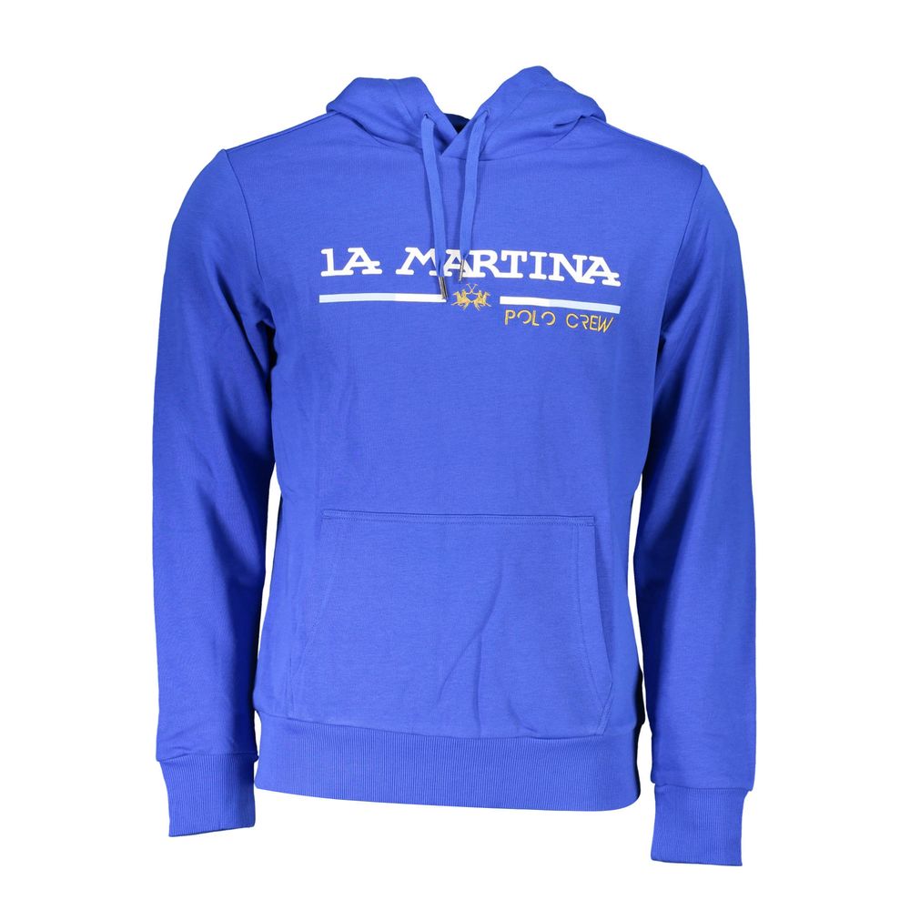 La Martina Blue Cotton Men Sweater | Regal Royce