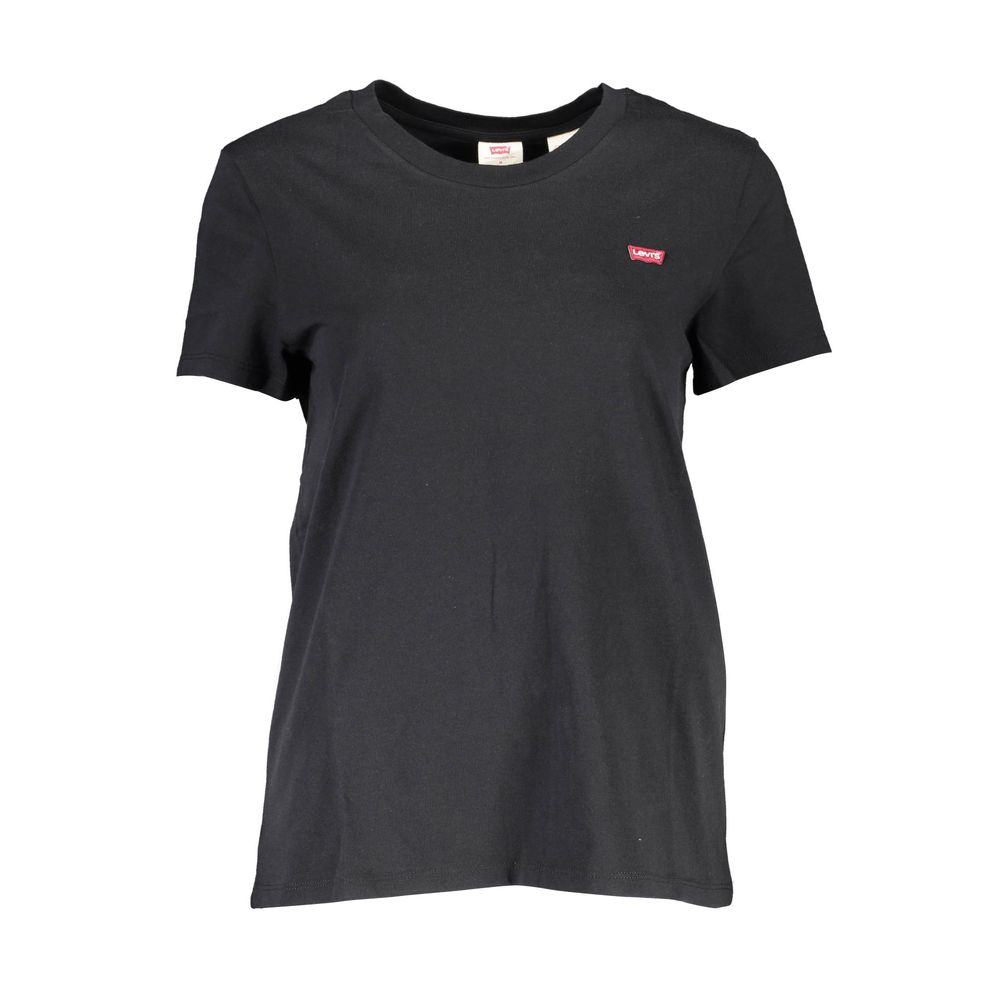 Levi's Black Cotton Women T-Shirt | Regal Royce