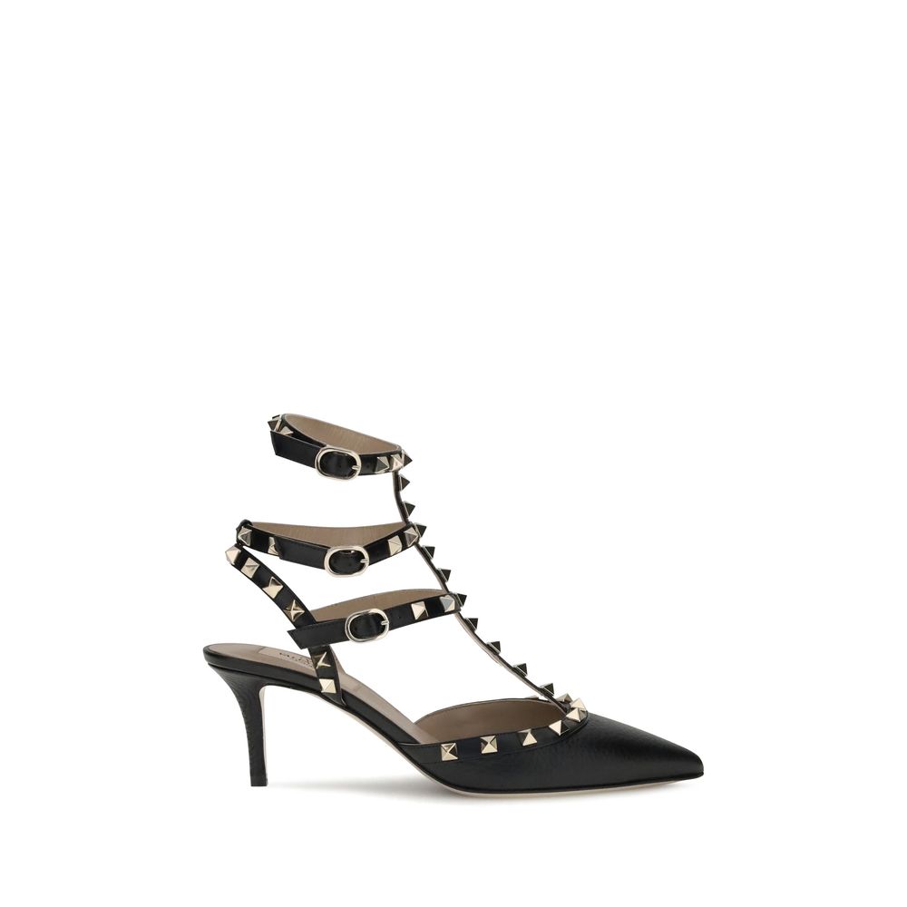 Valentino Garavani Black Calf Leather Bos Taurus Pumps | Regal Royce