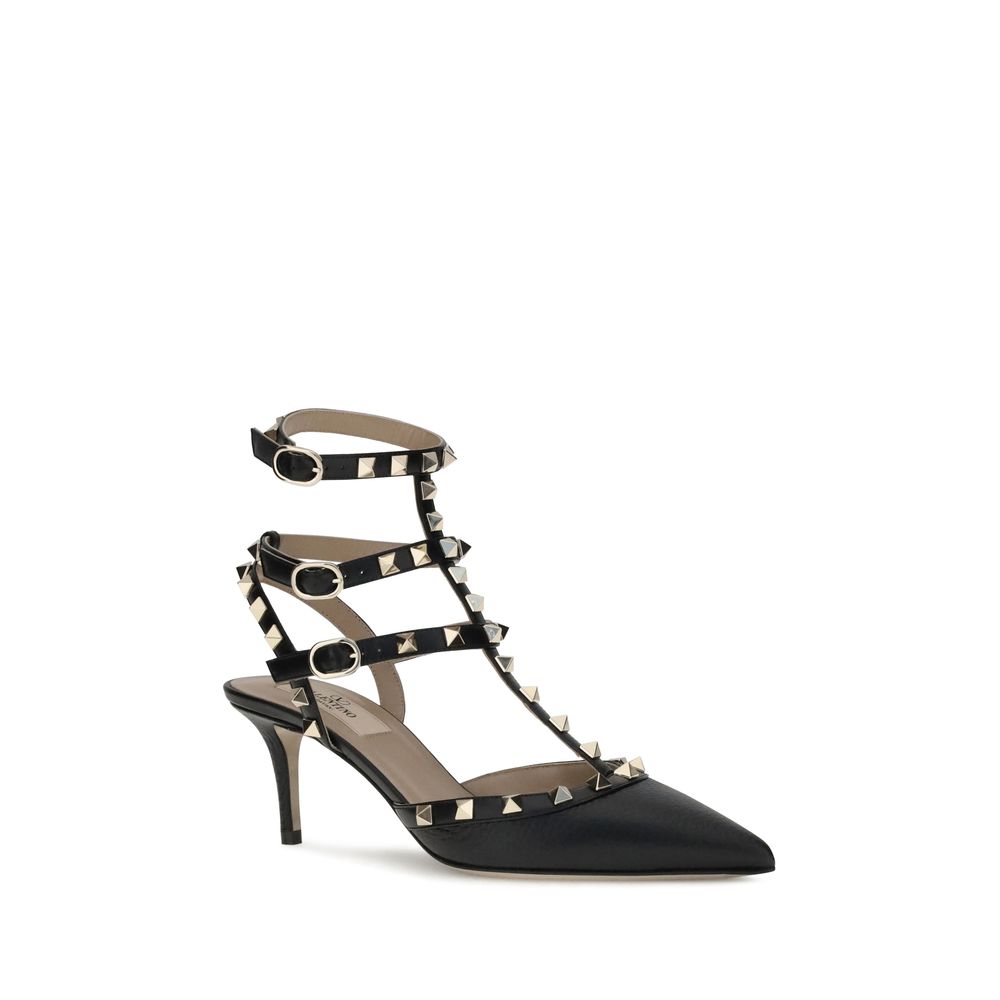 Valentino Garavani Black Calf Leather Bos Taurus Pumps | Regal Royce