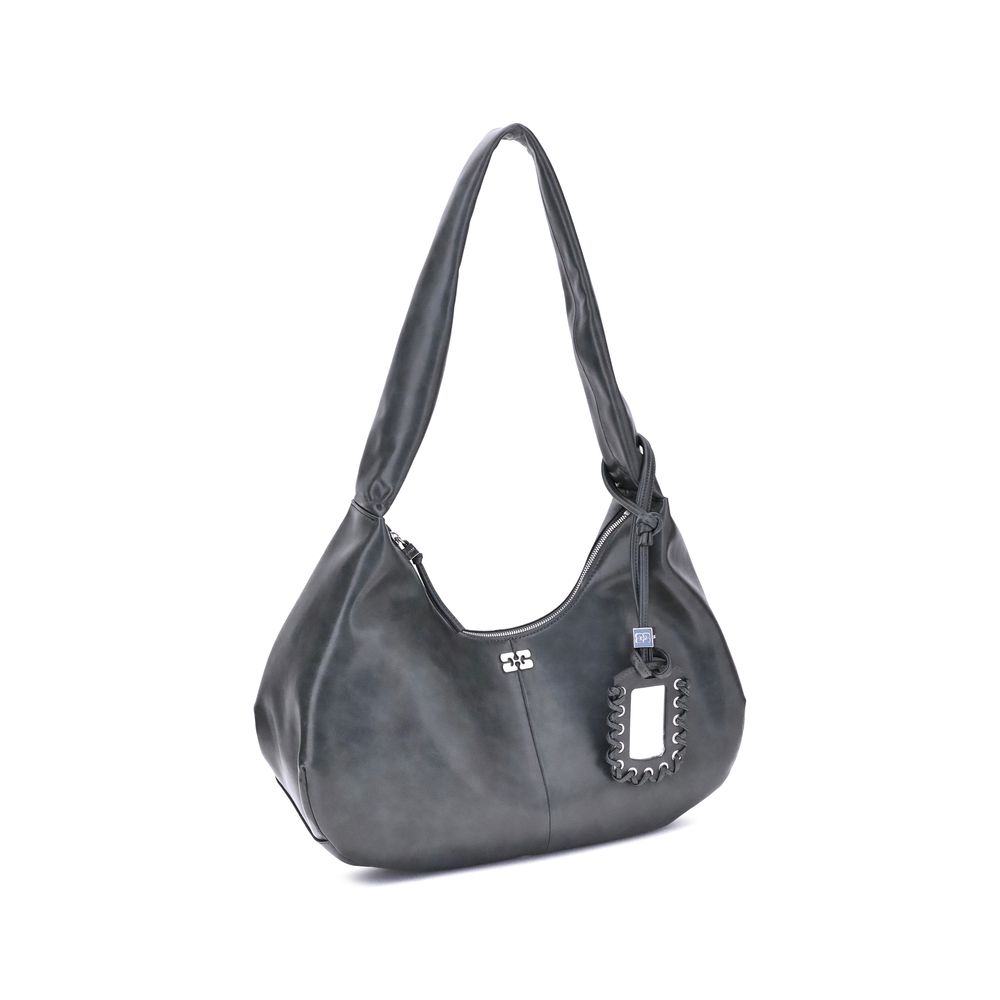 Ganni Black Lyocell Shoulder Bag | Regal Royce