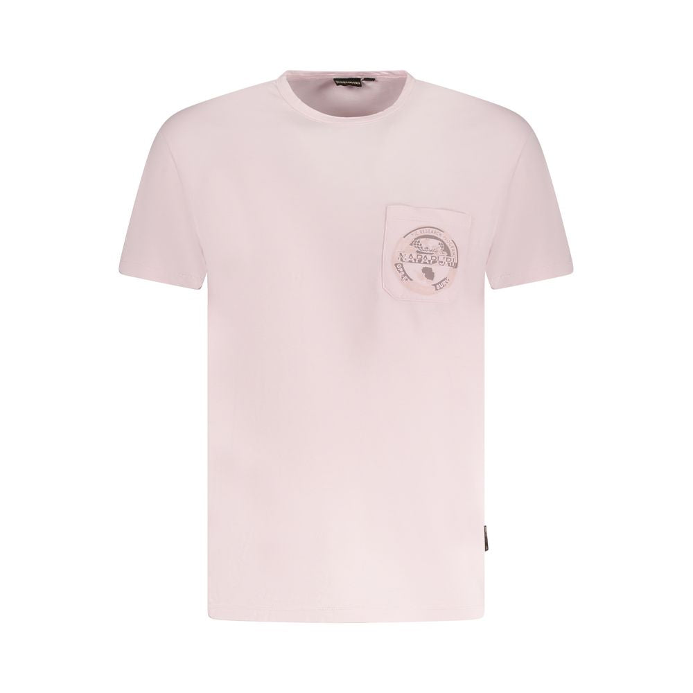 Napapijri Pink Cotton Men T-Shirt | Regal Royce