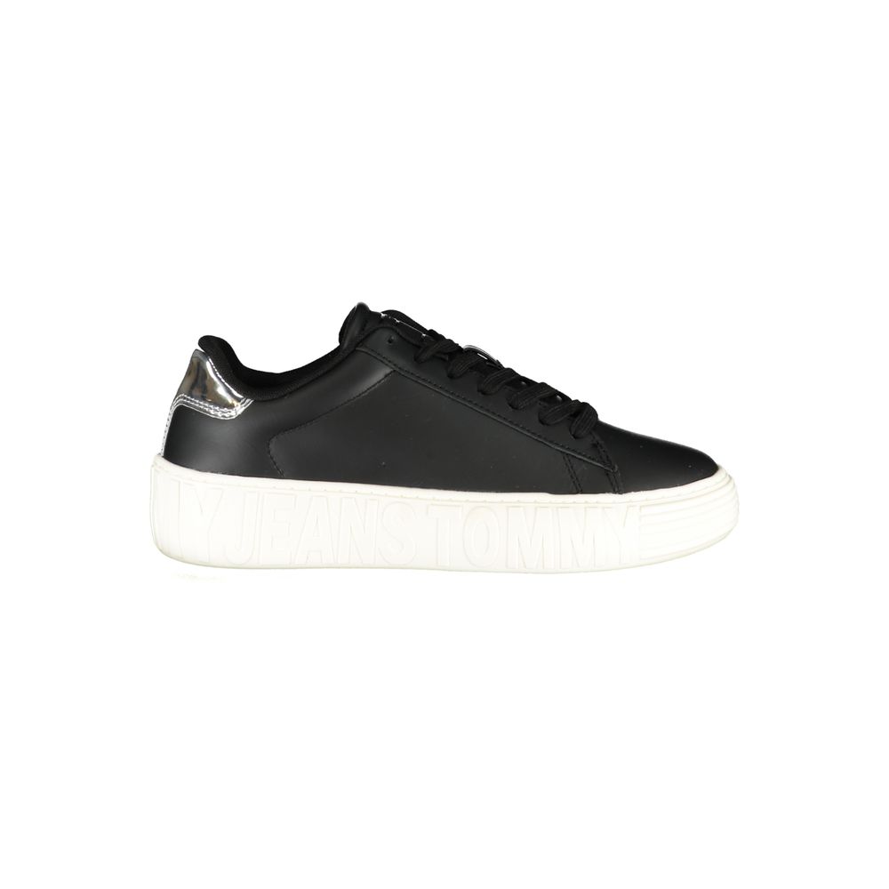 Tommy Hilfiger Black Leather Women Sneaker | Regal Royce