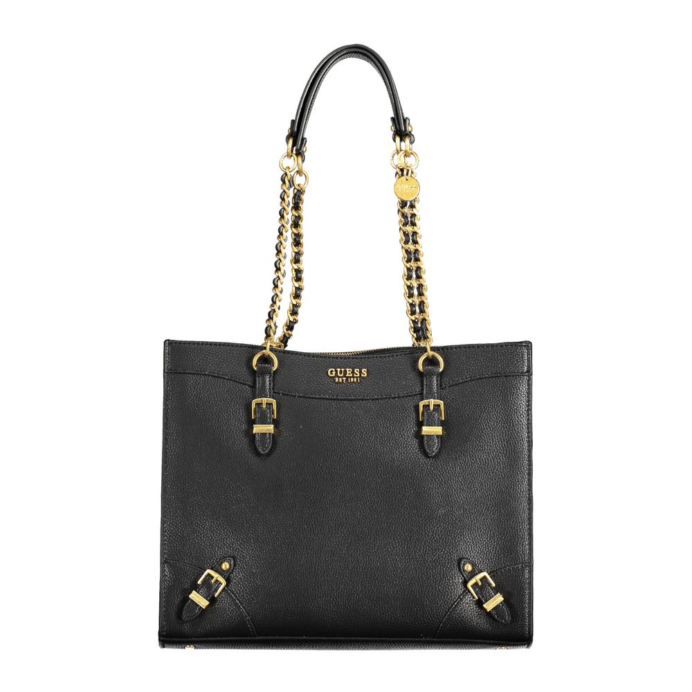 Guess Jeans Black Polyurethane Women Handbag | Regal Royce