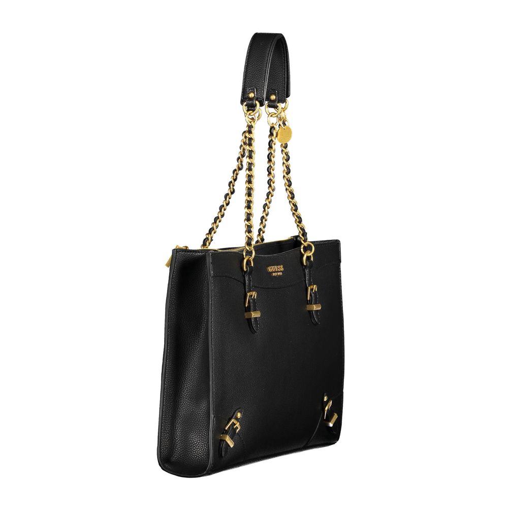 Guess Jeans Black Polyurethane Women Handbag | Regal Royce