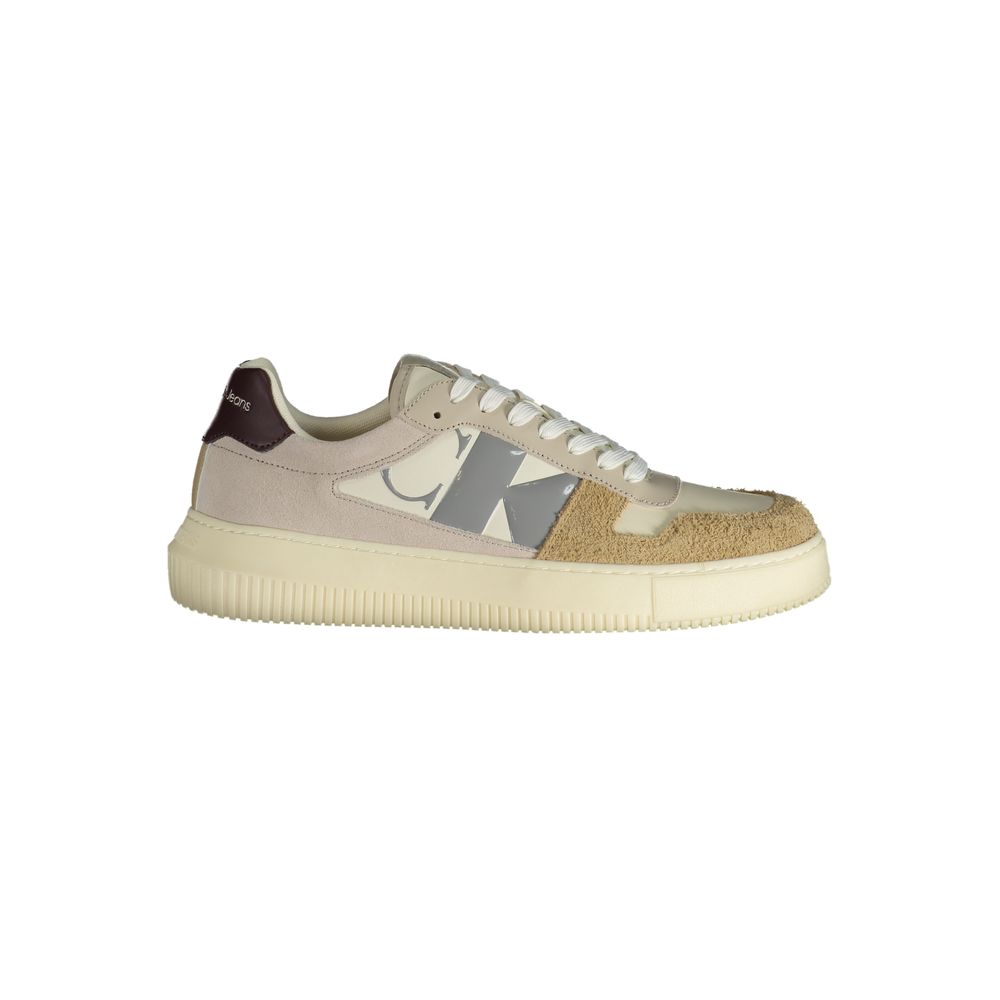 Calvin Klein Beige Polyurethane Men Sneaker | Regal Royce