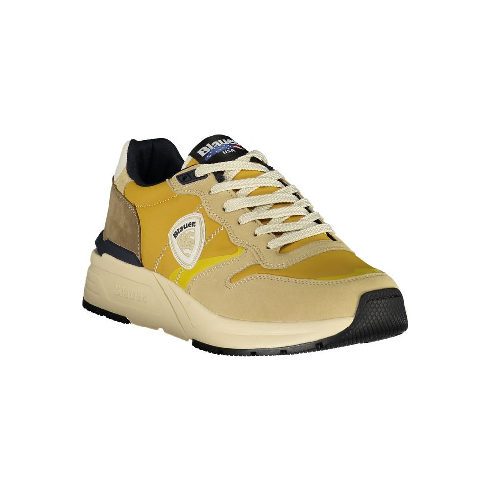 Blauer Beige Polyurethane Men Sneaker | Regal Royce
