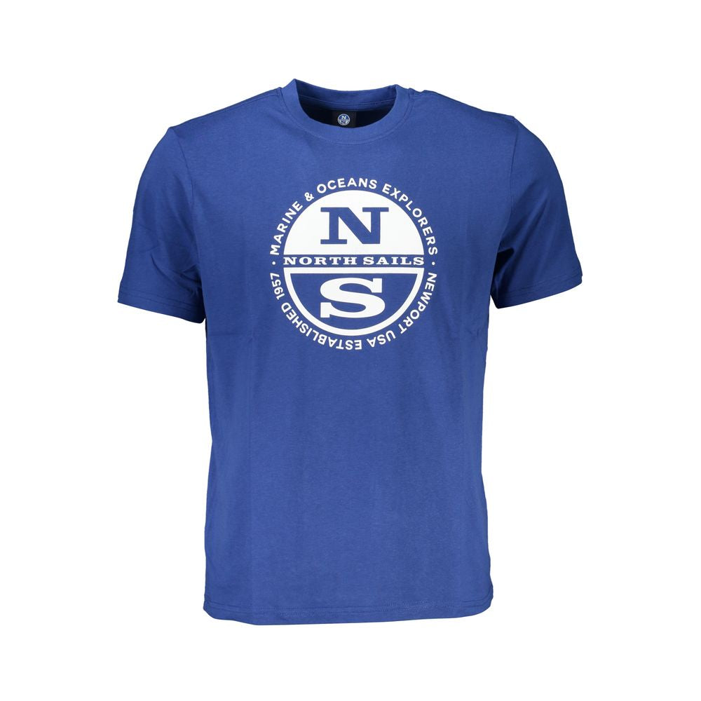 North Sails Blue Cotton Men T-Shirt | Regal Royce