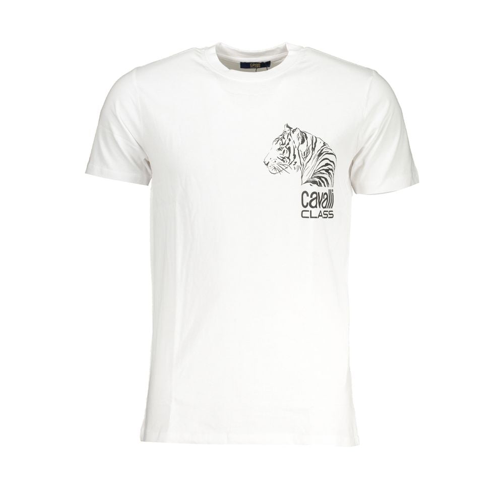 Cavalli Class Bianco Cotton Men's T-Shirt | Regal Royce