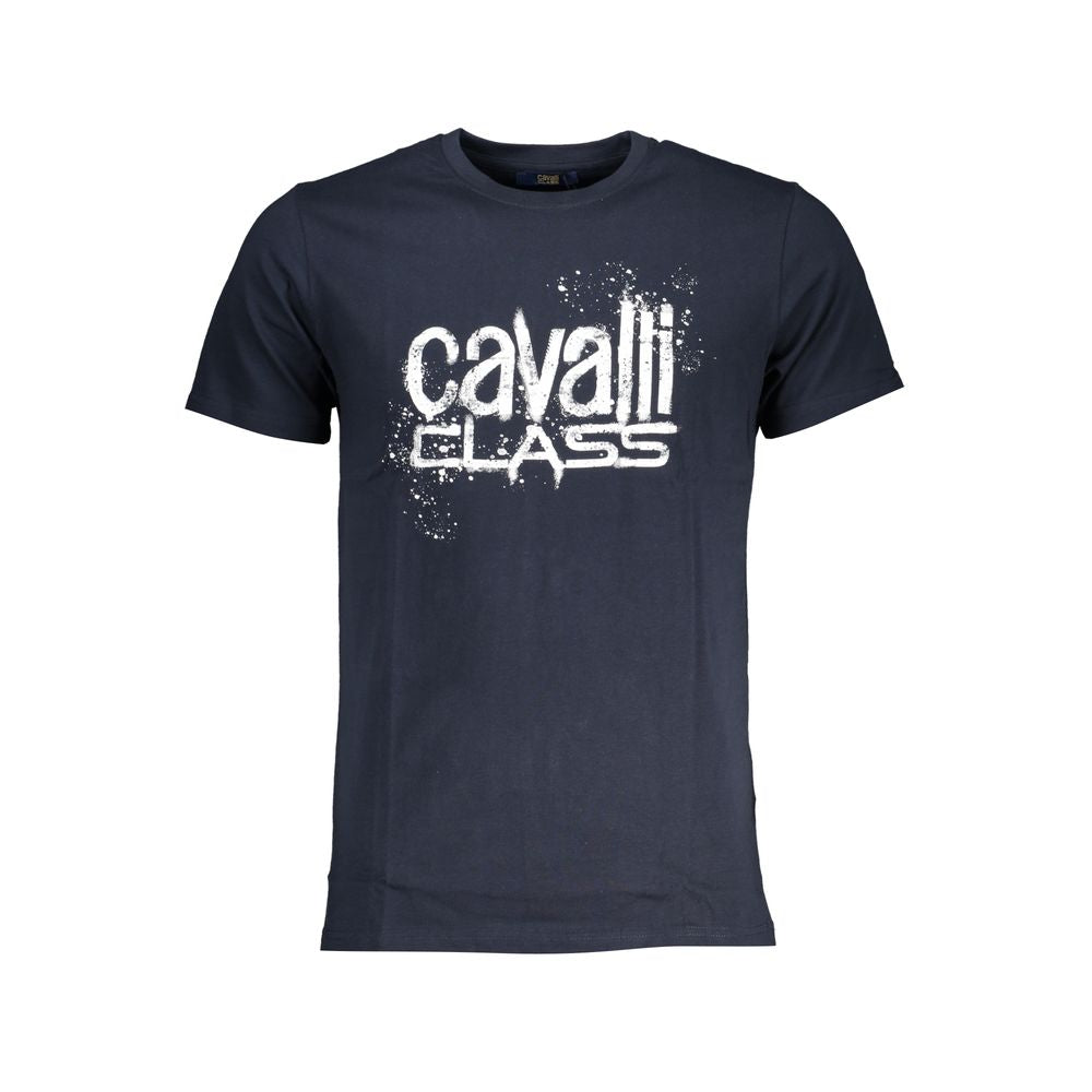 Cavalli Class Blu Cotton Men T-Shirt | Regal Royce