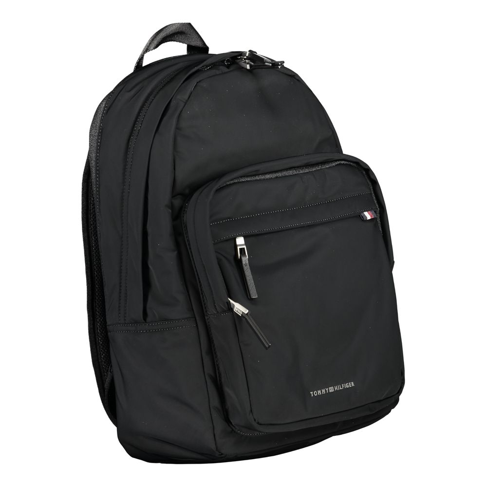 Tommy Hilfiger Black Polyester Men Backpack | Regal Royce