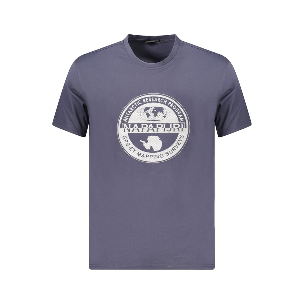 Napapijri Blue Organic Cotton Men T-Shirt | Regal Royce