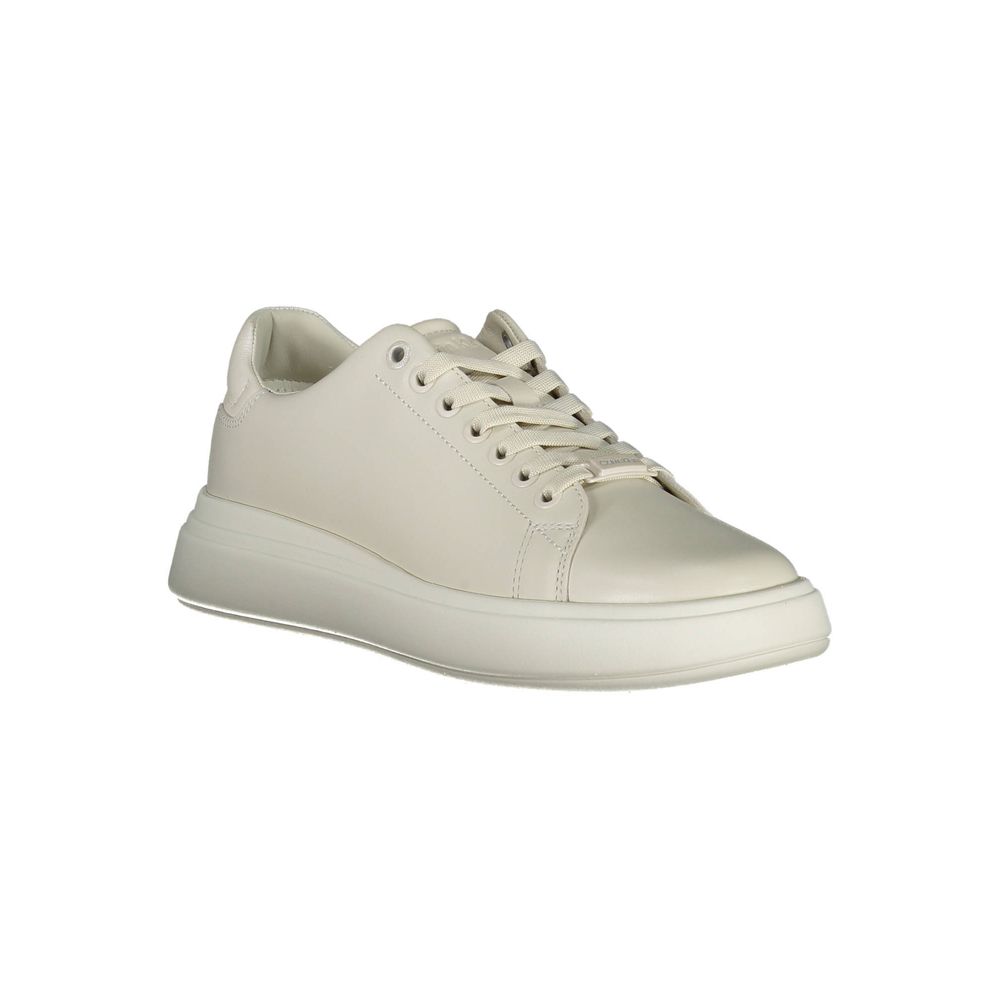 Calvin Klein Beige Leather Women Sneaker | Regal Royce