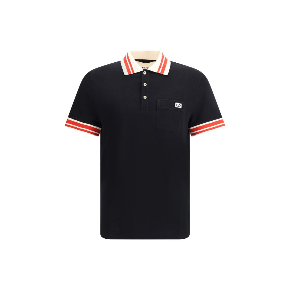 Valentino Black Cotton Polo Shirt | Regal Royce