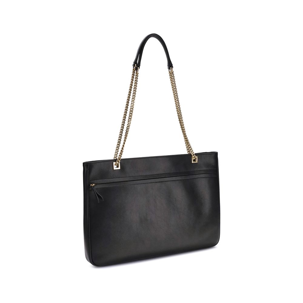 Valentino Garavani Black Calf Leather Bos Taurus Shoulder Bag | Regal Royce