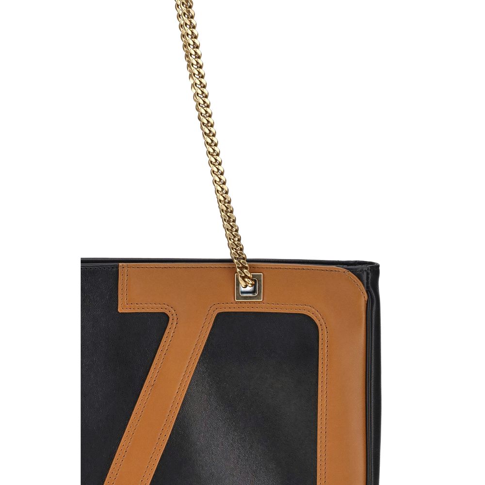 Valentino Garavani Black Calf Leather Bos Taurus Shoulder Bag | Regal Royce