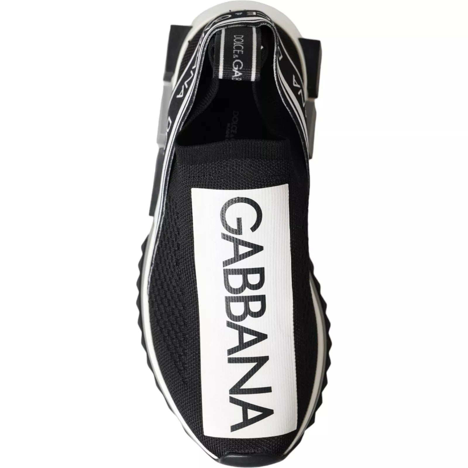Dolce & Gabbana Black White Slip On Sorrento Sneakers Shoes | Regal Royce