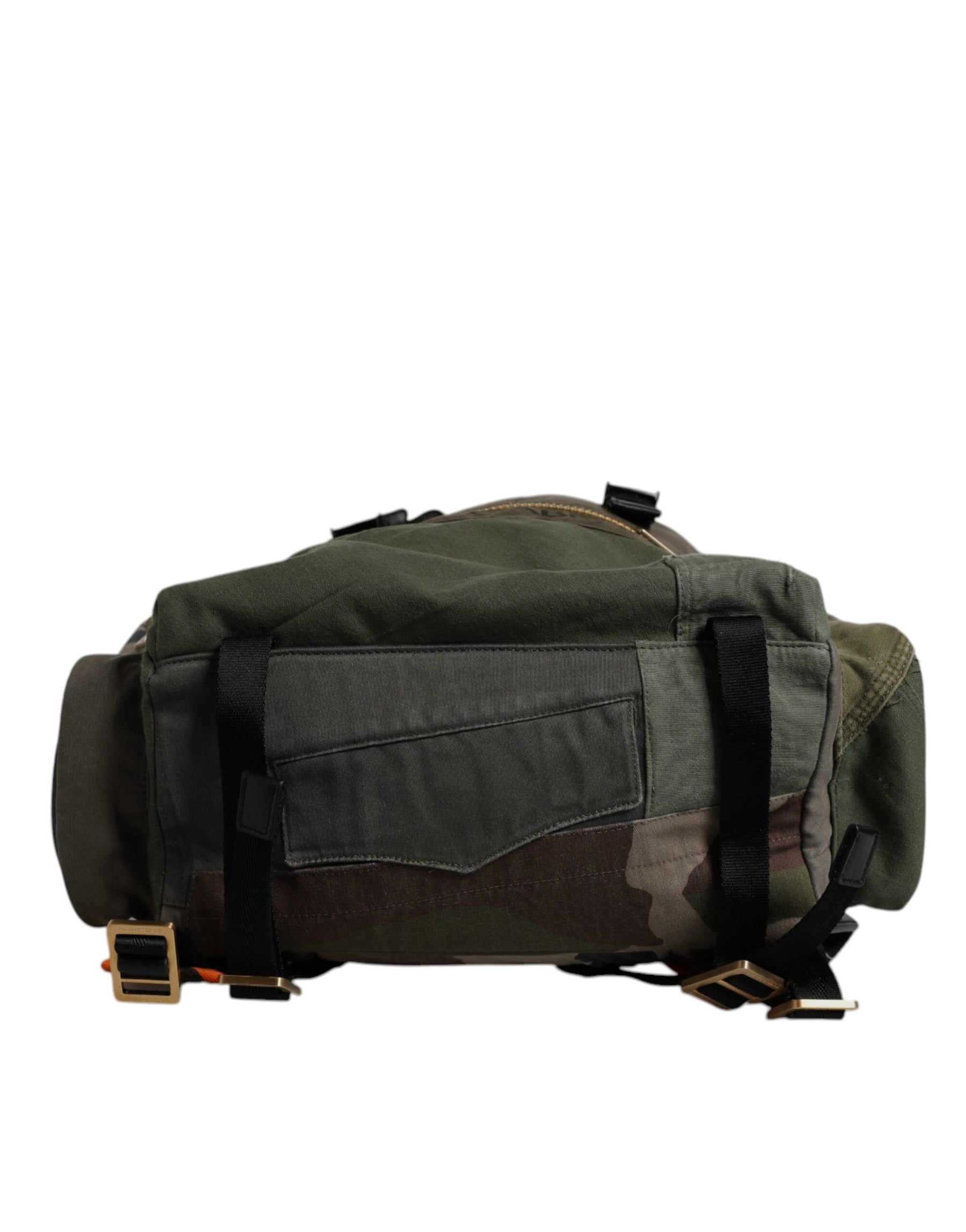 Dolce & Gabbana Green Patchwork Travel Backpack Military Bag | Regal Royce