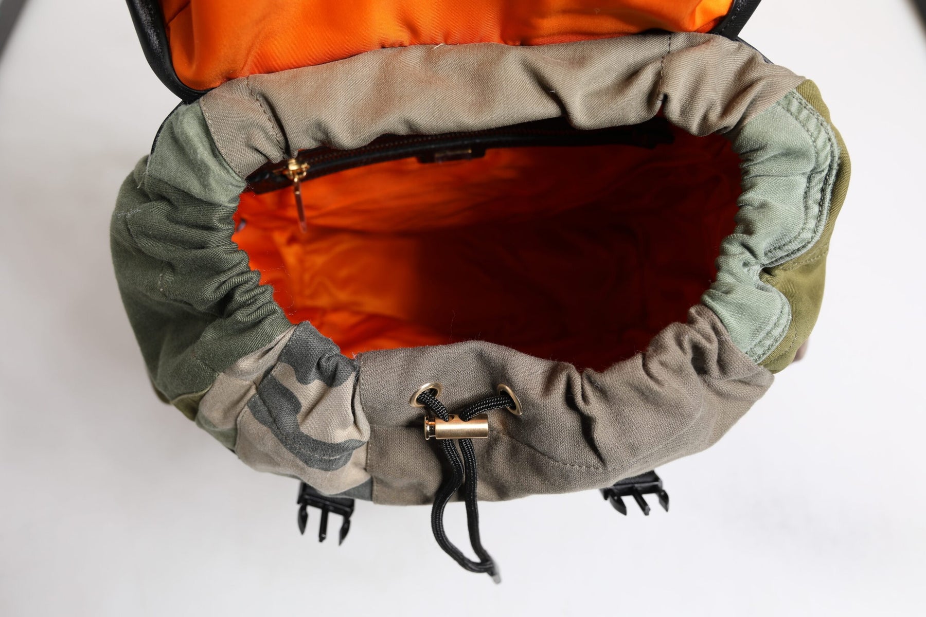 Dolce & Gabbana Green Patchwork Travel Backpack Military Bag | Regal Royce