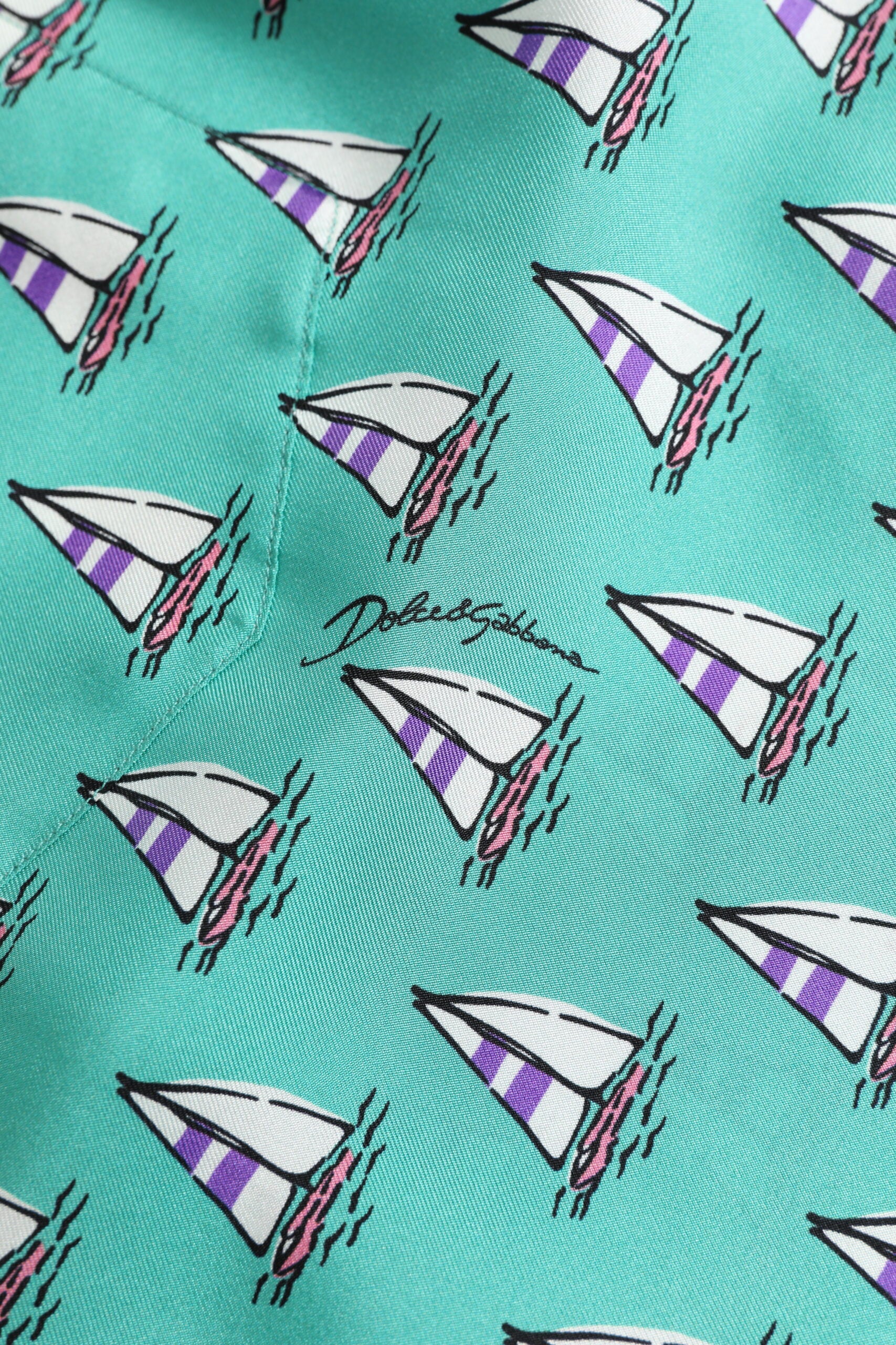 Dolce & Gabbana Green Printed Short Sleeves Casual Shirt | Regal Royce