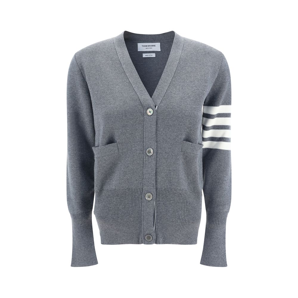 Thom Browne Gray Fleece Wool Cardigan