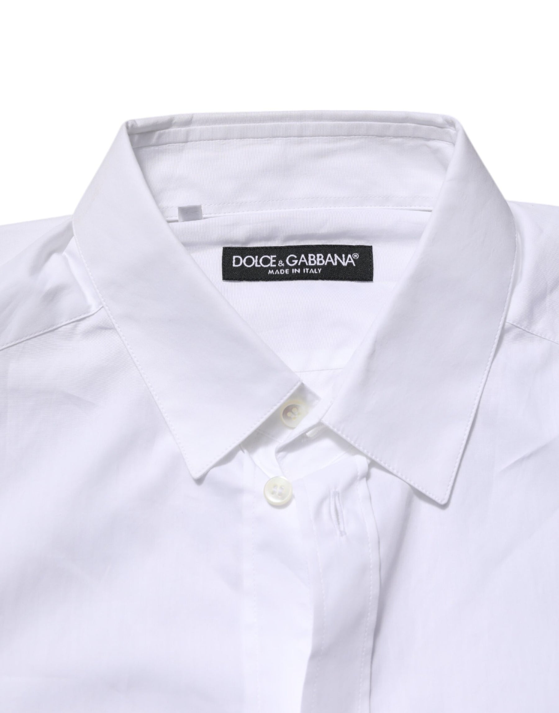 Dolce & Gabbana White Collared Long Sleeves Dress Formal Shirt | Regal Royce