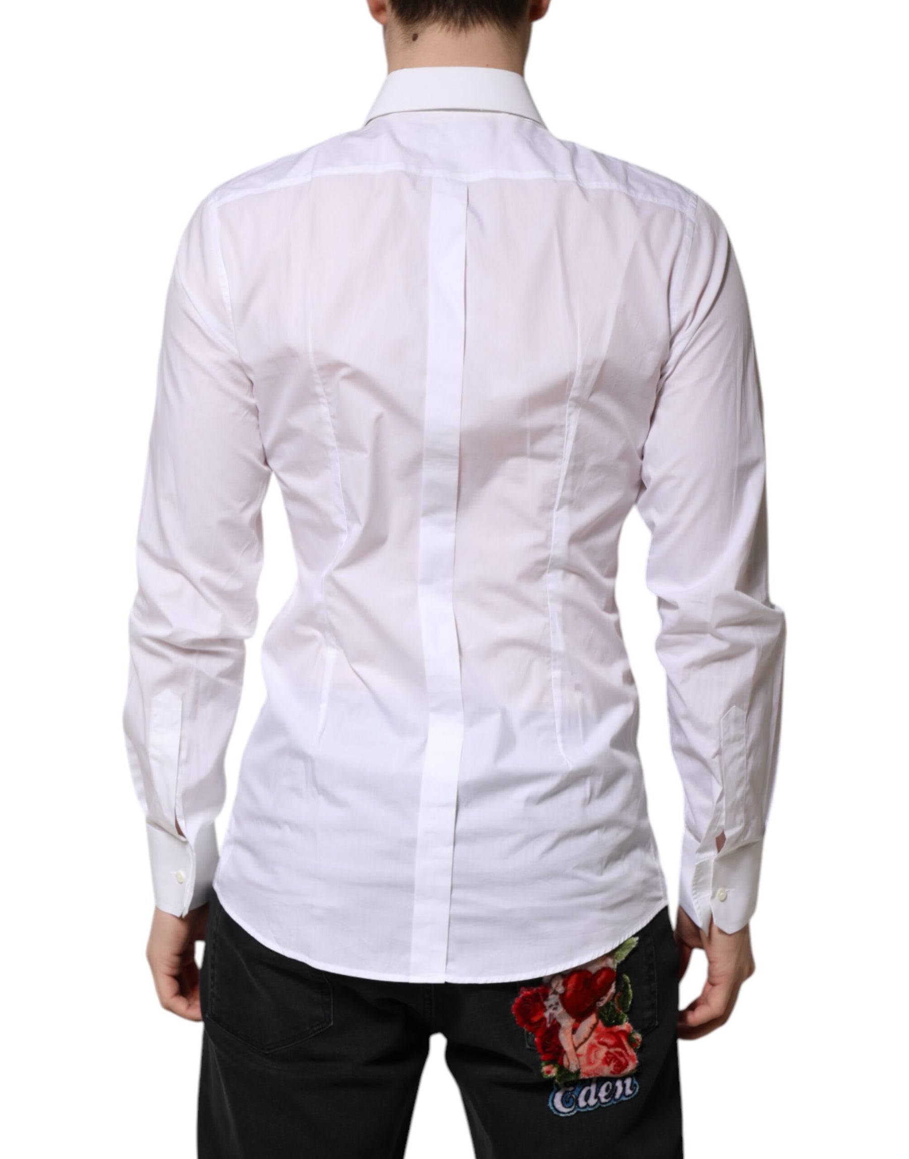 Dolce & Gabbana White GOLD Long Sleeves Dress Men Formal Shirt | Regal Royce