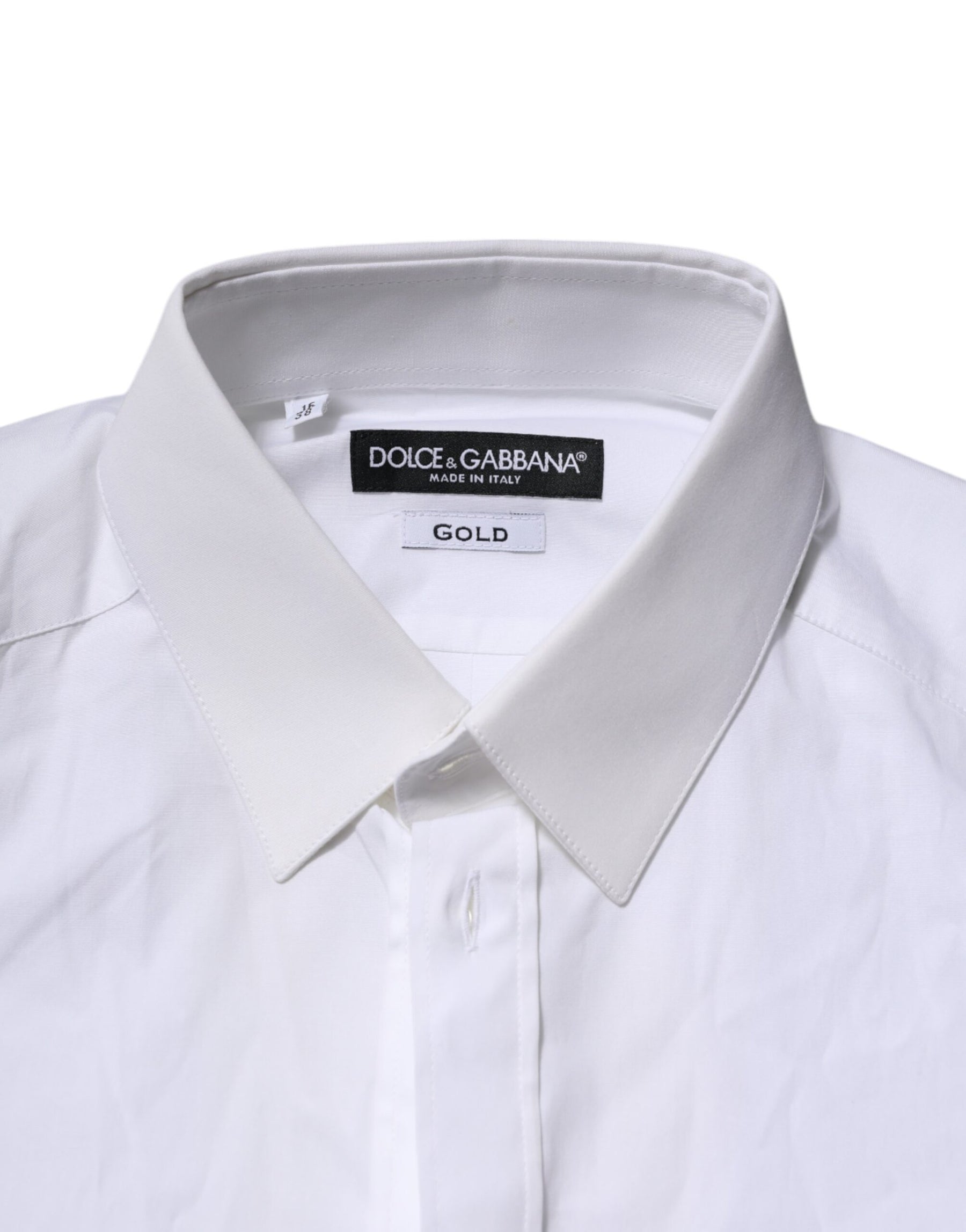 Dolce & Gabbana White GOLD Long Sleeves Dress Formal Shirt | Regal Royce