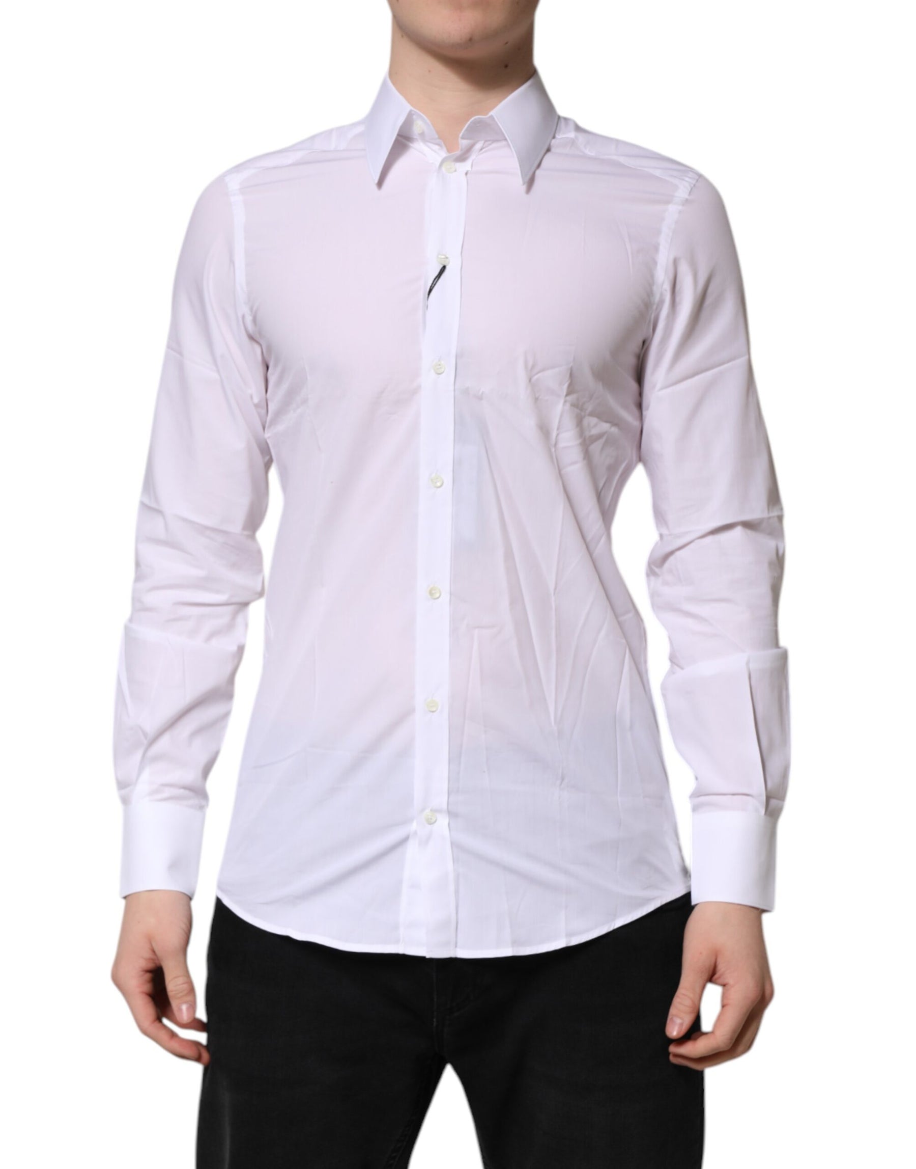Dolce & Gabbana White MARTINI Long Sleeves Dress Formal Shirt | Regal Royce