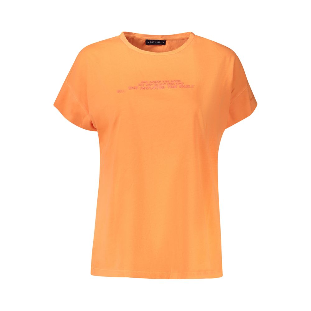 North Sails Orange Cotton Women T-Shirt | Regal Royce