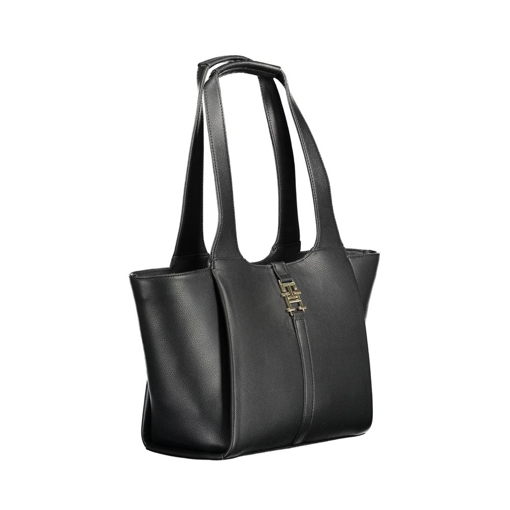 Tommy Hilfiger Black Polyurethane Women Handbag | Regal Royce
