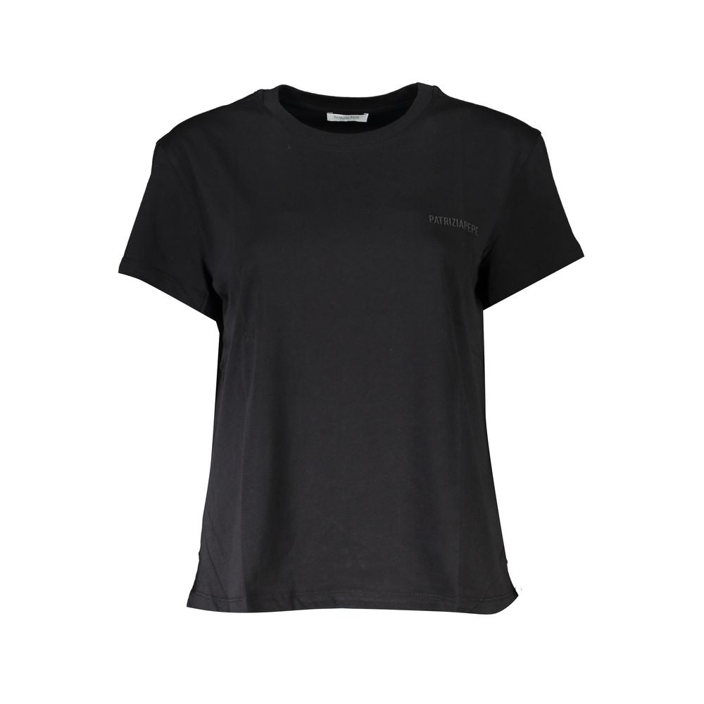 Patrizia Pepe Black Organic Cotton Women T-Shirt | Regal Royce