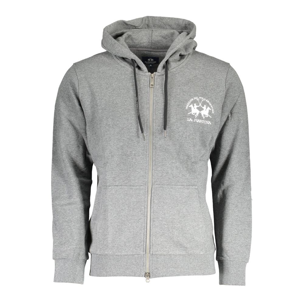 La Martina Grigio Cotton Men Sweatshirt | Regal Royce