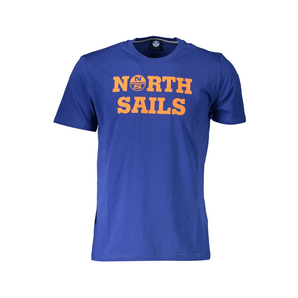 North Sails Blue Cotton Men T-Shirt | Regal Royce