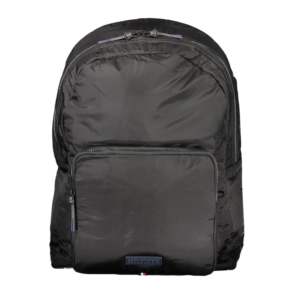 Tommy Hilfiger Black Polyurethane Men Backpack | Regal Royce