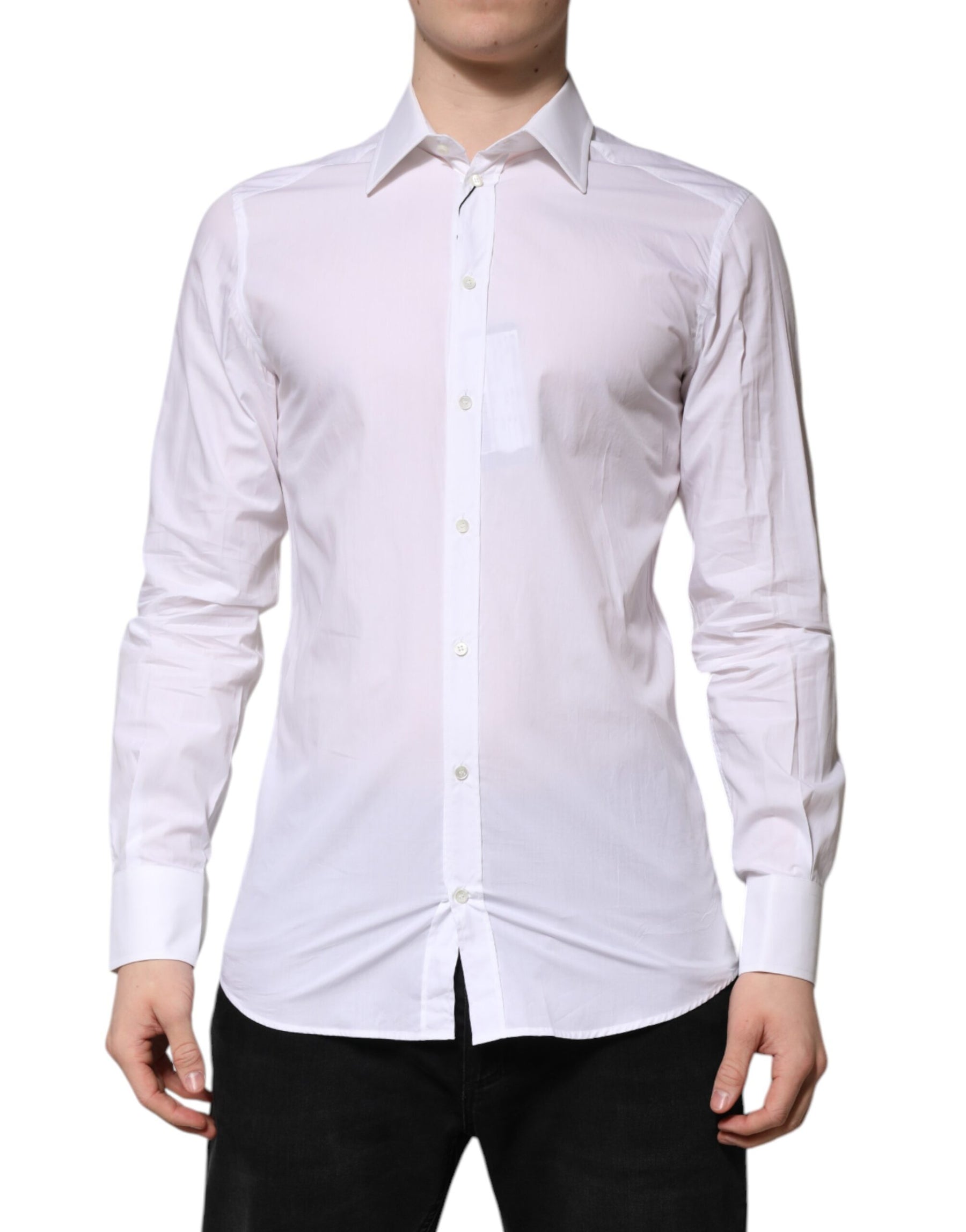 Dolce & Gabbana White GOLD Long Sleeves Dress Formal Shirt | Regal Royce